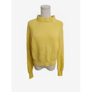 FREE PEOPLE Mock Neck Chunky Sweater Too Good Yellow Womens Size Small